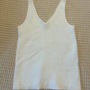 Another Love Cream Ribbed Tank Top